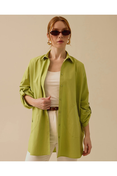 SEÇİL Katlanabilir Kollu Oversize Gömlek