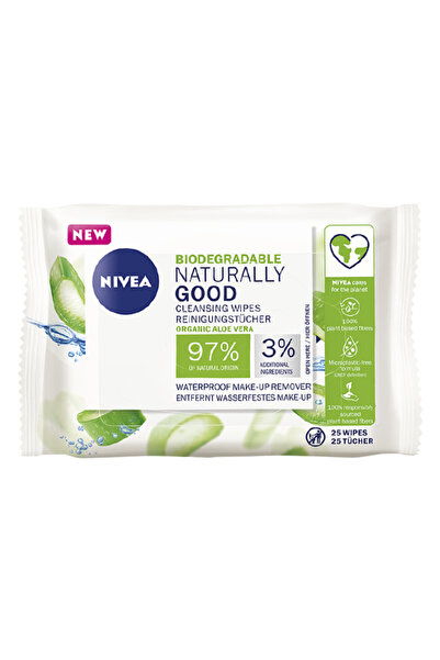 NIVEA Nivea Naturally Good Cleansing Wipes, 25 pieces