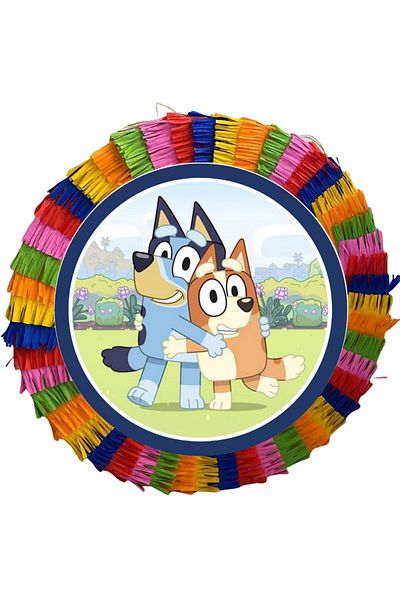 OEM Piniata pentru petreceri, 35 cm, multicolora, model Bingo si Bluey