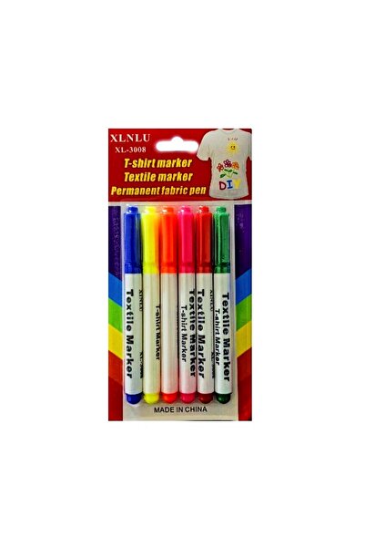 Linea Tekstil T-Shirt Kalemi 6 Renk Blister (XL-3008)