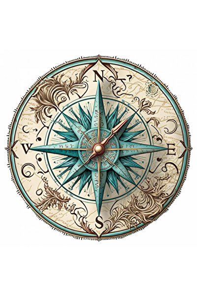 INOVATIX Set de 8 bucăți, autocolant busolă retro, INOVATIX®. 6 cm