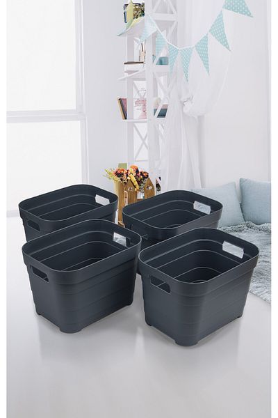 Nesto Home Σετ 4 Καλάθια Πολλαπλών Χρήσεων Χωρίς Κάλυμμα 4x5 λίτρα