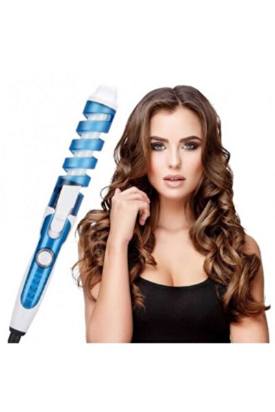 HOZRO Ondulator Electric Ceramic Nova, Pentru Bucle, Usor De Folosit, Putere 35W, Culoare Albastru/Alb