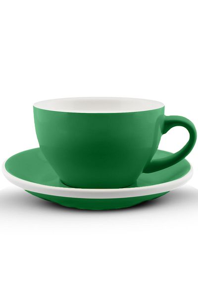 MIBRU Coffee ceramic cup with plate 350ml light green