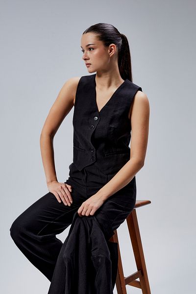Bolivente Black Linen Woven 3 Piece Set