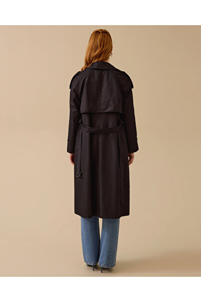 SEÇİL Kemerli Kruvaze Düğmeli Trençkot