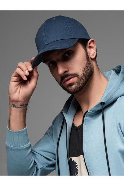 OMBRE Einfarbige Herren-Baseballkappe - Marineblau V2 OM-ACCS-0105