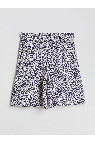 LC Waikiki Pantaloni scurti de damă cu flori cu talie elastică