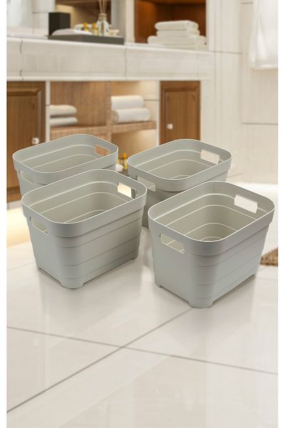 Nesto Home Σετ 4 Καλάθια Πολλαπλών Χρήσεων Χωρίς Κάλυμμα 4x5 λίτρα