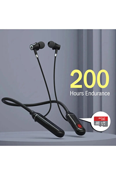 KAZEMTECH Boyuna Asmalı Spor Bluetooth Kulaklık Şarj Göstergeli Sd Kart Giriş...