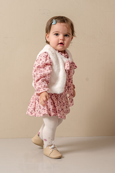 JNF kids PELUŞ YELEK BAYRAMLIK & ÖZEL GÜN ELBİSE TAKIM (KÜLOTLU ÇORAP HEDİYELİ)