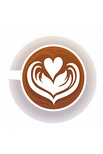 INOVATIX Set de 8 autocolante Cafea cu dragoste, INOVATIX®. 6 cm