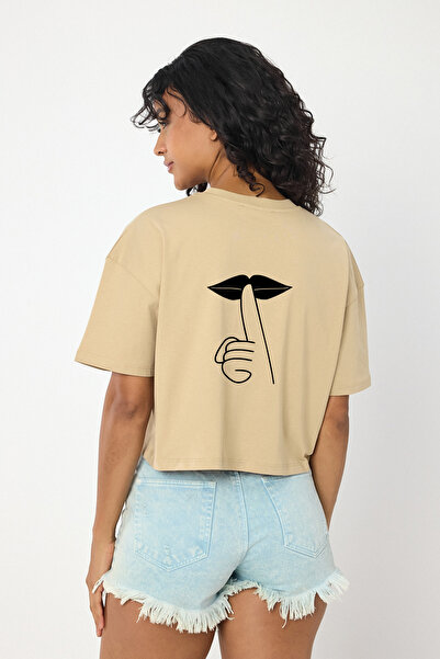 Windy Island Γυναικείο μπλουζάκι με λαιμόκοψη με τύπωμα με κομμένο λαιμό