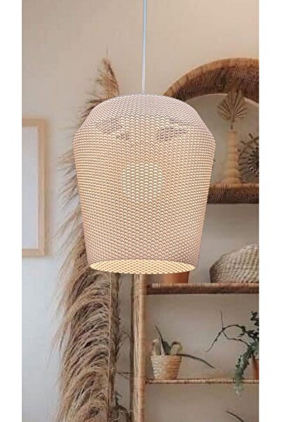 decory Pegasi Beyaz Mesh dokulu avize, Pinterest Tarzı Özel Tasarım Tekli Sarkıt Avize (Bioplastik) E27