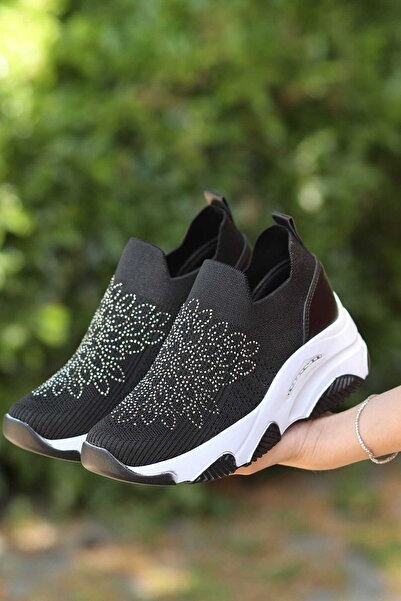 LEYDİ SHOES DİNAR TRİKO SİYAH BEYAZ SPOR