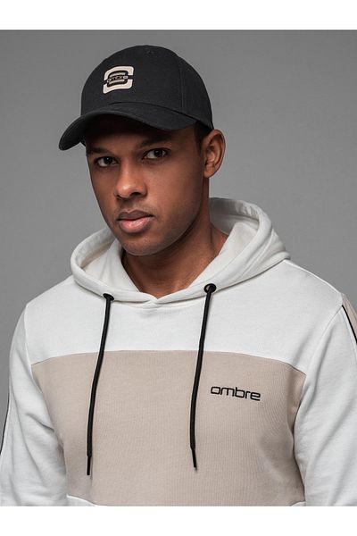 OMBRE Herren Baseballkappe mit Logo - schwarz V2 OM-ACCS-0100