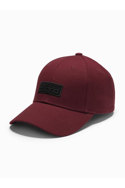 OMBRE Herren-Baseballkappe mit Schirm und rechteckigem Patch - Kastanienbraun V8 OM-ACCS-0104
