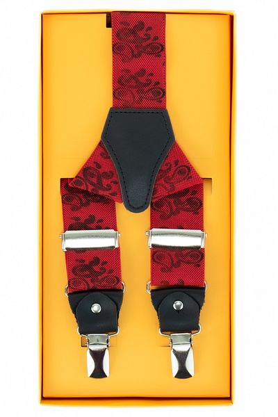Oppland Men's Pants Strap Strong Hold Metal Clip Classic Patterned Durable Anti-Slip Design