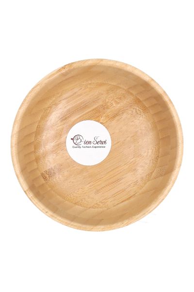 Bien Servi High Quality Round Shaped Bamboo Serving Bowl Brown
