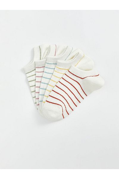 LC Waikiki New Season Striped Women's Booties Socks 5-Piece - S57855Z8