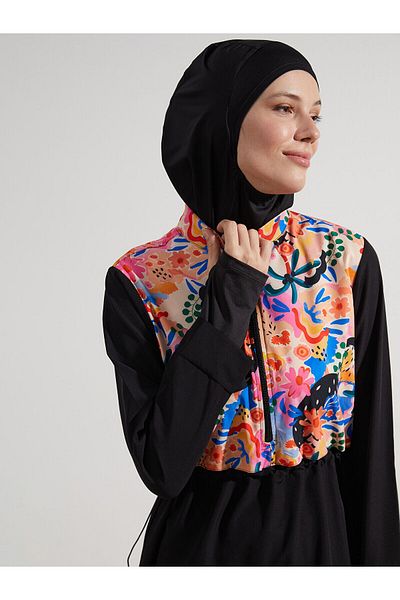 LC Waikiki Γυναικείο Σετ Μαγιό Hijab με σχέδιο γιακά