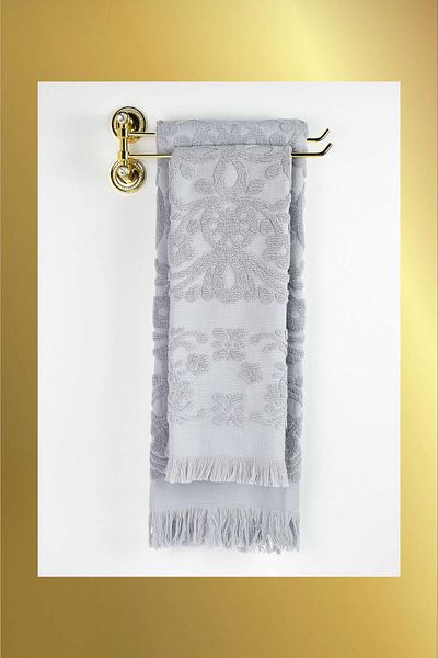 birizmoda Isabel Fringed Bath Towel - Gray