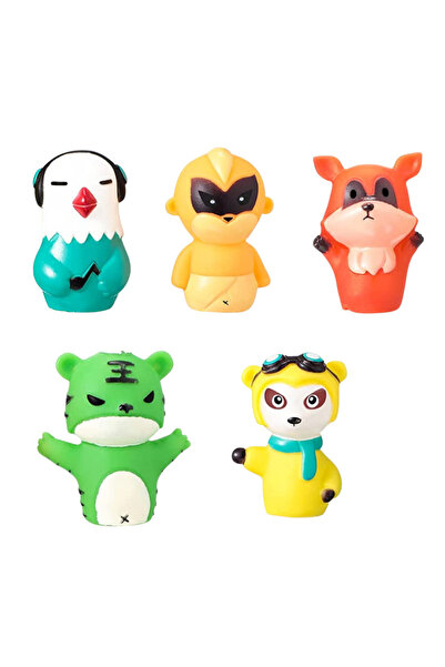 LUDIRO Set 5 Marionete pentru Degete din Cauciuc, Diferite Personaje, 6 Cm