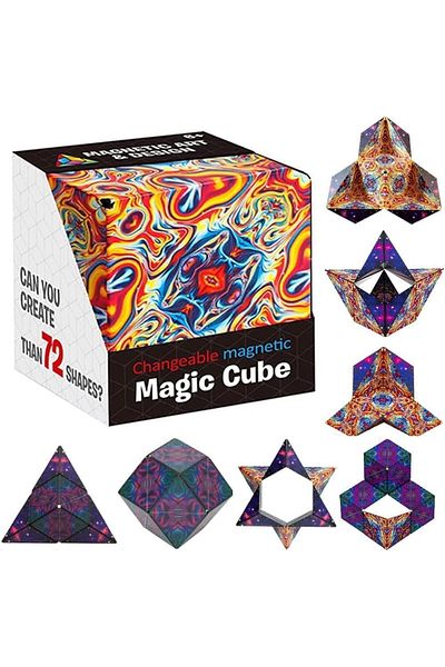 LUDIRO Jucarie Interactiva Cubul Magic, Puzzle 3D, 72 de Forme