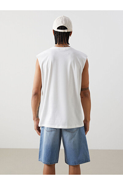 LC Waikiki Crew Neck Printed Combed Cotton Men's Sleeveless T-Shirt