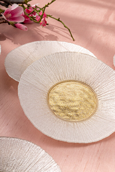 Emsan Golden 6 Kişilik Cam Pasta Seti 21 cm