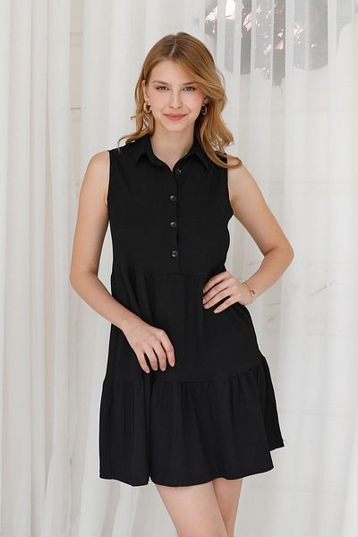 Fulla Moda Φόρεμα Bürümcük Υφασμάτινο γιακά Πόλο με μισό κουμπί