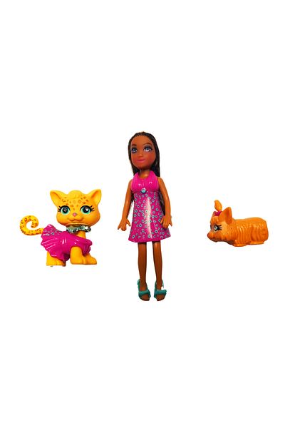 Polly Pocket Polly Pocket Doll and 2 Animals Set, Sparklin` Pets Collection, Shani, + 4 years