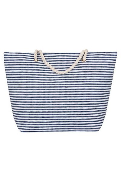 OEM Beach Bag, Blue and White, Textile Material, 56 x 39 x 18 cm