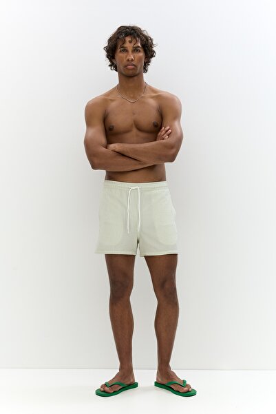 Pull & Bear Çizgili gofre deniz şortu