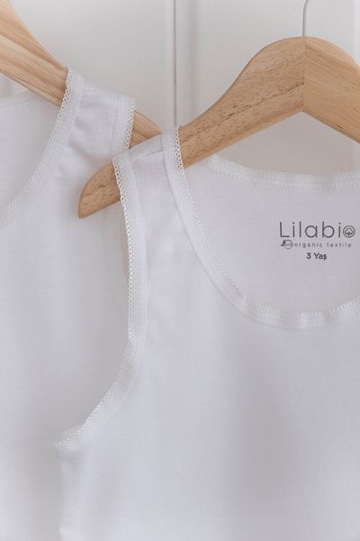 Lilabio قميص داخلي أبيض للفتيات مكون من 3 قطع مصنوع من القطن بنسبة 100%