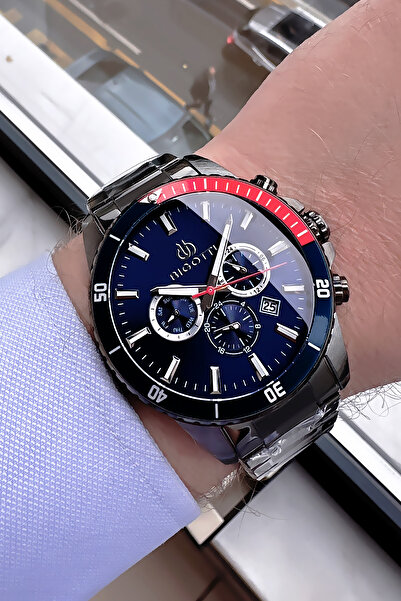 Bigotti Special Boxed 5 Atm Waterproof Men Wristwatch Smoked Color Steel Band + Gift Bracelet Bme2025C1