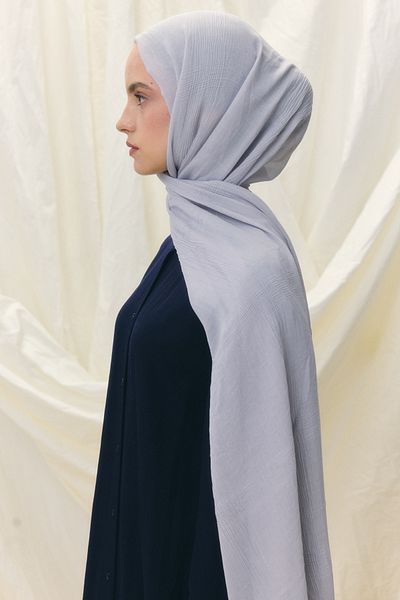 FENZA SCARF Brice Ice Gray Long Fringe Tassles Cotton Shawl