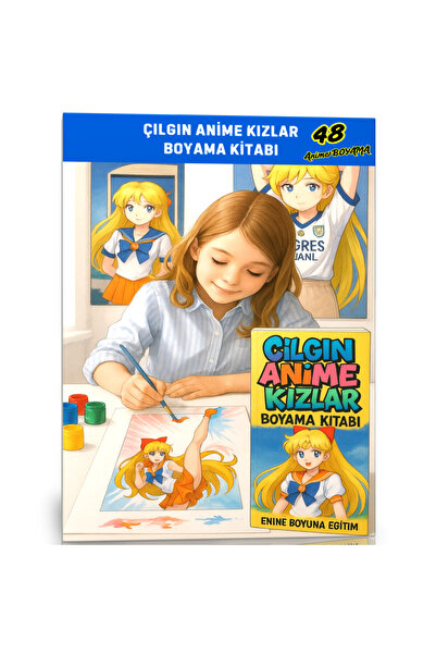 Enine Boyuna Eğitim كتاب تلوين مجنون أنيمي كيزلار (عينات مغلفة ولافتات)