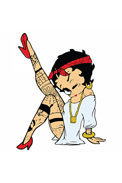 INOVATIX Set de 8 autocolante pentru tatuaje Betty Boop, INOVATIX®. 6 cm