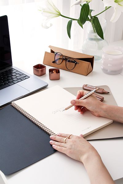PAPERORA A4 Black Kraft Cardboard Cover 70 Sheets 110 Gram Checkered Notepad