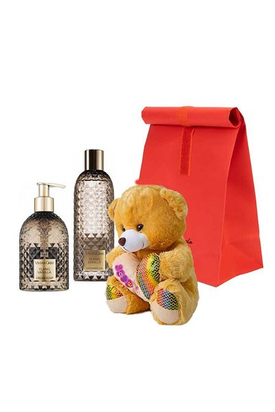 VİVİAN Teddyglow Set with Teddy Bear, Liquid Soap, 300 ml and Shower Gel, 300 ml