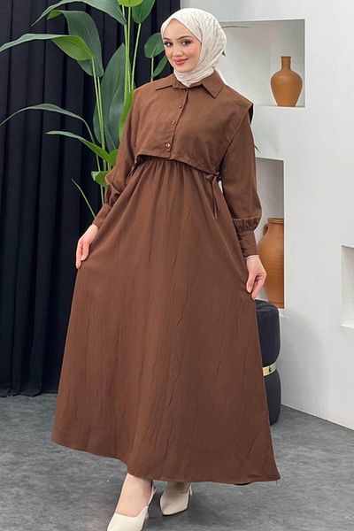 Tesettür Diyarı Γυναικείο υφασμάτινο φόρεμα Bolerolu Lizza Hijab