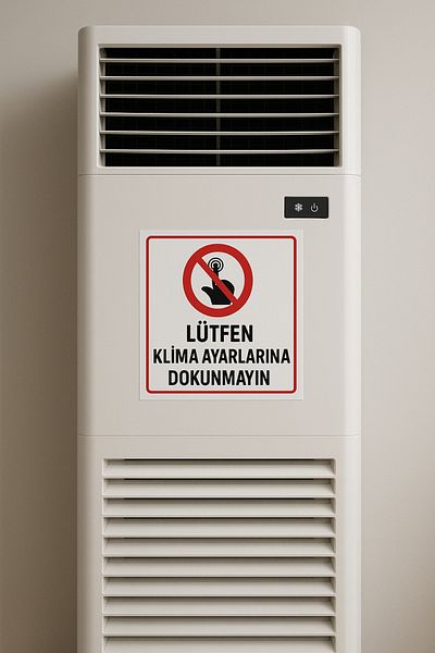 zafrakreklam Please Do Not Touch Air Conditioner Settings -18X18 Sticker Foil Printing