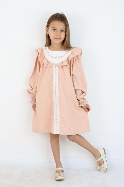 MiaBaby Rochie de in cu detaliu broderie 1-8 ani