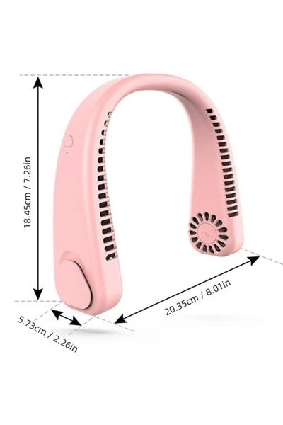 zola Φορητός ανεμιστήρας λαιμού, ασύρματος, εύκαμπτος, 3 ταχυτήτων, επαναφορτιζόμενος, 20,35X18,45x5,73 cm, ροζ