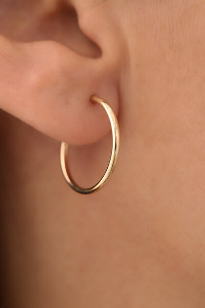 YAVUZ KUYUMCULUK 14 Ayar Altın Bombe Halka Küpe