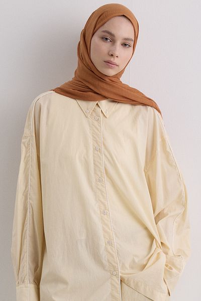 FENZA SCARF Brice Cinnamon Long Fringe Tassels Cotton Shawl