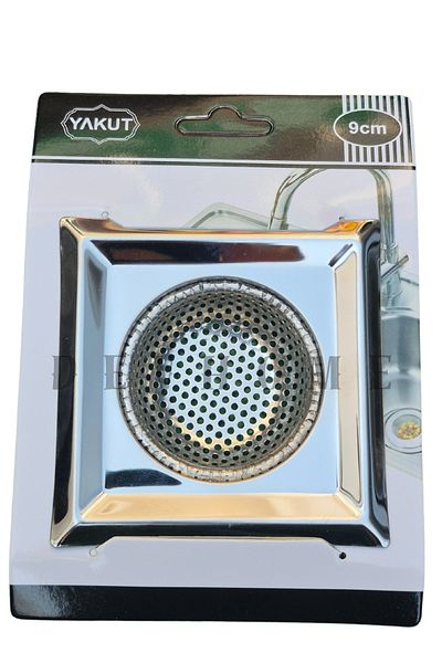 devhome 9 cm Stainless Steel Sink Strainer - Sink Strainer Square Preventing Water Overflow Durable Filter - 1 Piece