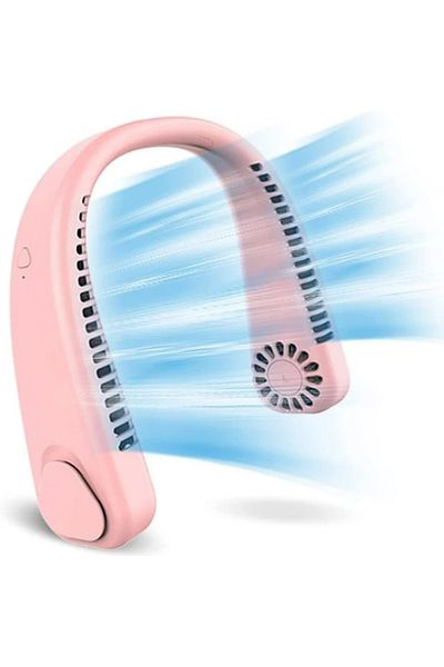 zola Ventilator portabil pentru gat,fara fir,flexibil,3 viteze,reincarcabil,20.35X18.45x5.73 cm,roz