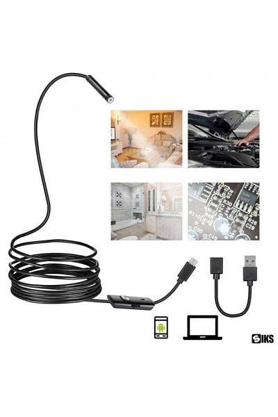 SIKS Endoscope Camera for Phone, 5m, 6 LED, USB Charging, IP67, Black